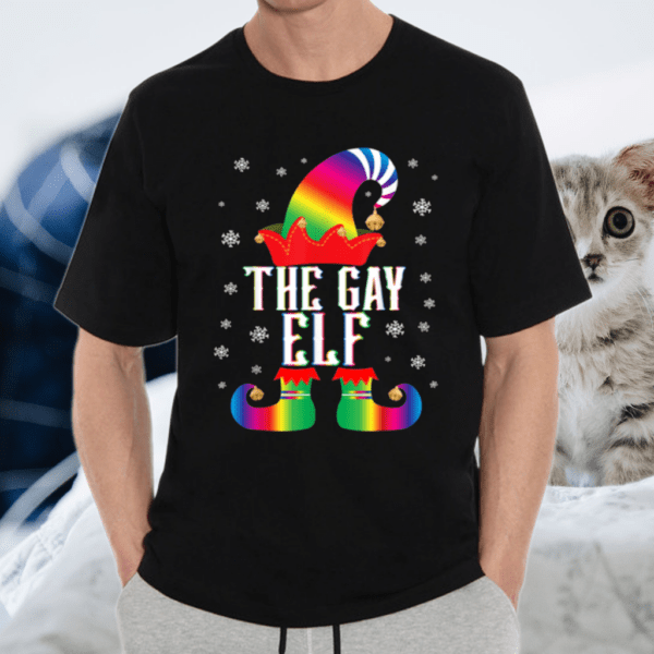 The Gay Elf Matching Family Group Christmas LGBT Pajama T Shirt