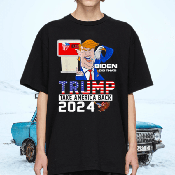 Trump 2024 American Flag Anti Biden Mean Tweets Cheap Gas tshirt