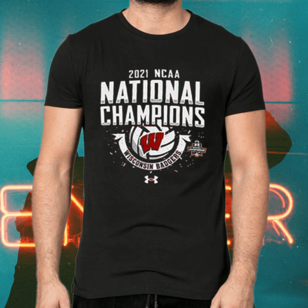 Wisconsin Badgers Under Armour Red 2021 Volleyball National Champions Shirts