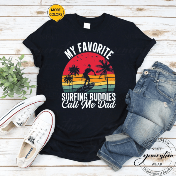 90's Retro Sunset Surfer Dad Quote Father's Day Surfing Gift Vintage Surfboard Shirts