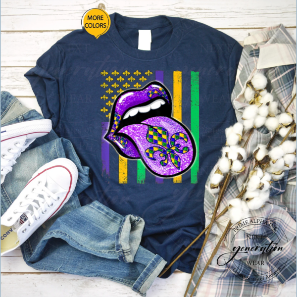 Awesome Mardi Gras 2022 Flag Lips For Men Women T Shirt