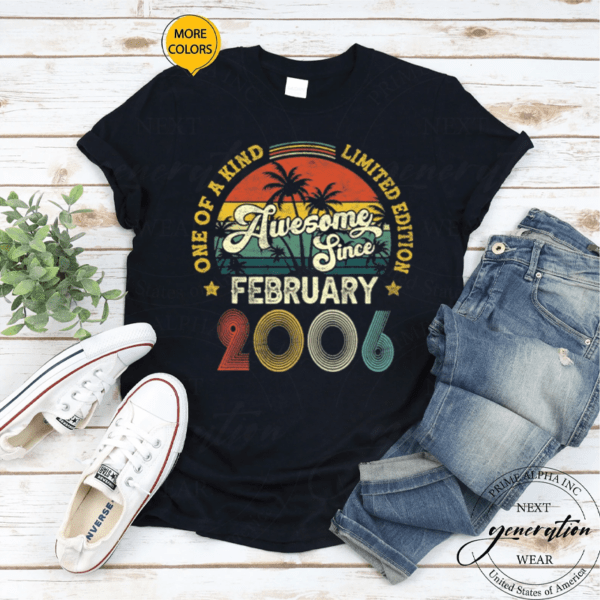 Awesome Since February 2006 Vintage 16Th Birthday T Shirt