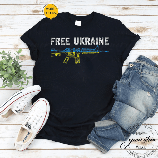 Free Ukraine Support Ukraine Strong Up Proud Ukraine Flag T-Shirt