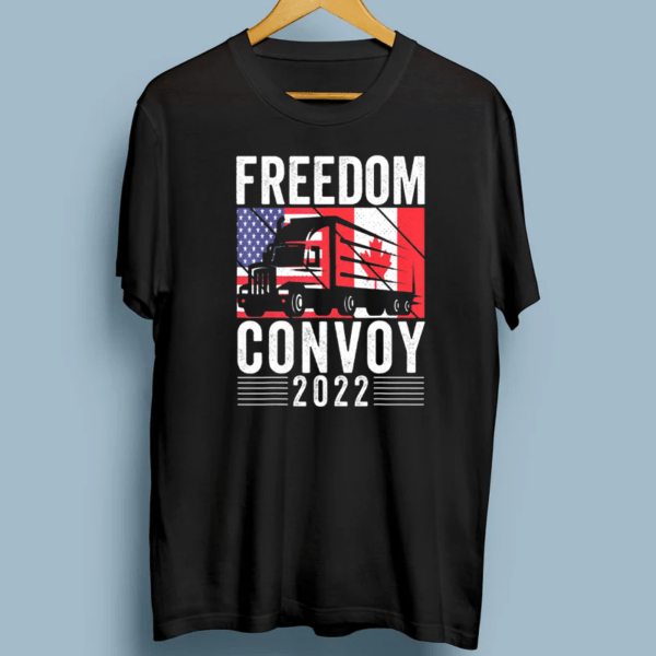 Freedom Convoy 2022 American Canadian Flag T-Shirt