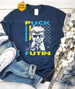 Puck Futin Trump America Flag Ukrainia Flag support Ukraine T-Shirt