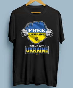 Support Free Ukraine I Stand With Ukraine Patriotic Flag T-Shirt