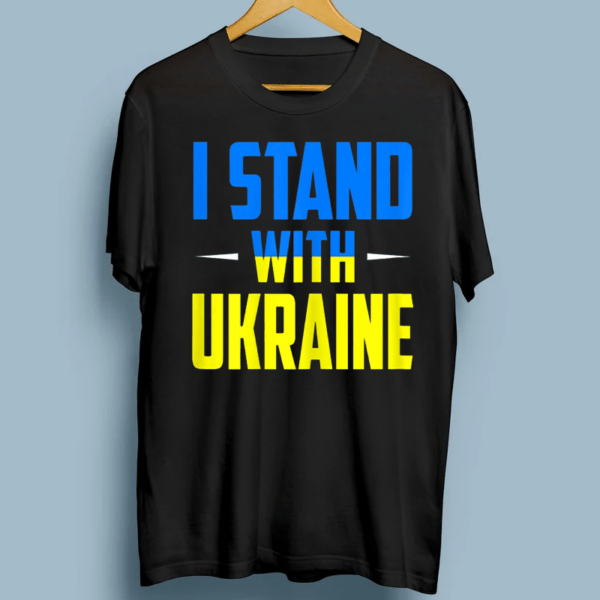 Support I Stand With Ukraine American Ukrainian Flag TShirts