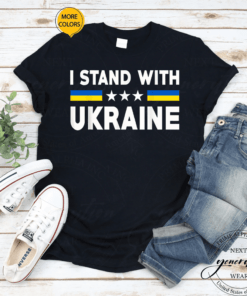 Support I Stand With Ukraine Ukrainian Flag T-Shirt