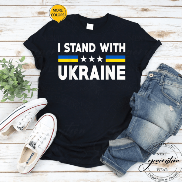 Support I Stand With Ukraine Ukrainian Flag T-Shirt