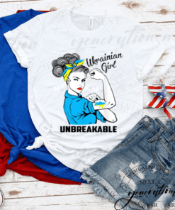 Support Ukraine Girl Unbreakable Strong Ukrainian Flag Pride T-Shirts