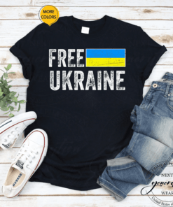 Support Ukraine I Stand With Ukraine Flag Free T-Shirt