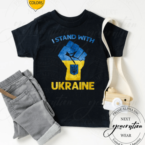 Support Ukraine I Stand With Ukraine Ukrainian Flag Pride TShirt