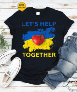 Support Ukraine Let's Help Together Ukrainian Flag Premium T-Shirt