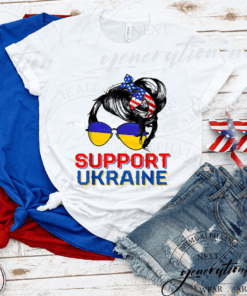 Support Ukraine Shirt Woman Flag American Ukrainian Roots TShirts