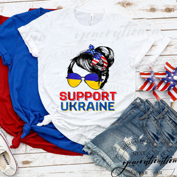 Support Ukraine Shirt Woman Flag American Ukrainian Roots TShirts