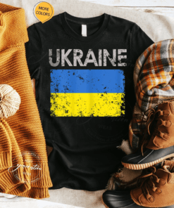 Support Vintage Ukraine Ukrainian Flag Pride Gift Shirt TShirts