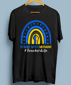 Teacher Support Ukraine I Stand With Ukraine Ukrainian Flag TShirts