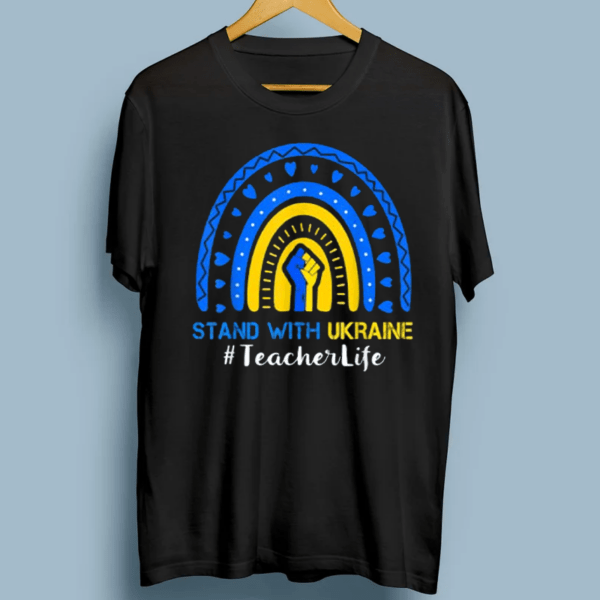 Teacher Support Ukraine I Stand With Ukraine Ukrainian Flag TShirts