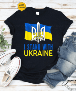 Ukraine Flag and Trident Ukrainian Vintage Gifts TShirt