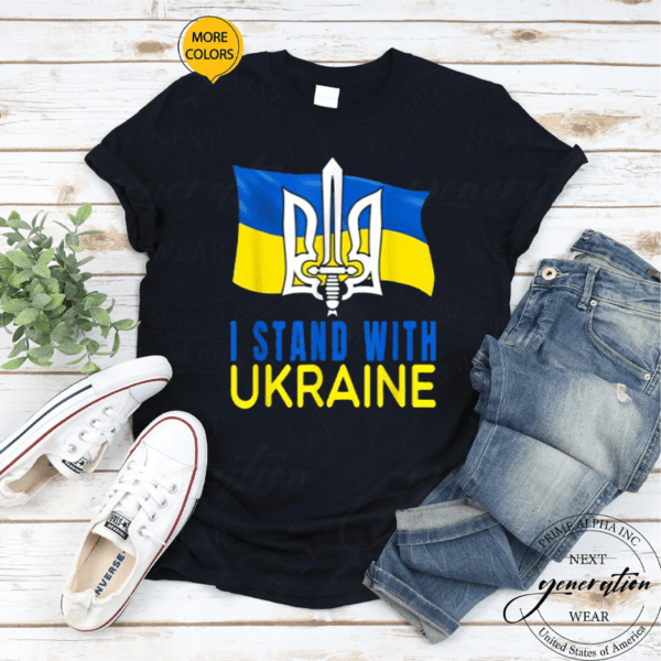 Ukraine Flag and Trident Ukrainian Vintage Gifts TShirt