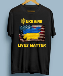 Ukraine Lives Mater American flag roots Retro Feel T-Shirt