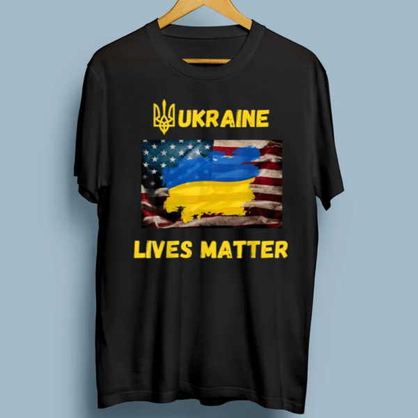 Ukraine Lives Mater American flag roots Retro Feel T-Shirt