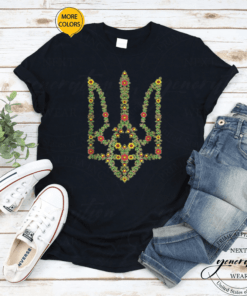 Ukraine Tryzub Tee Ukrainian Flower Fashionable Trident T-Shirt