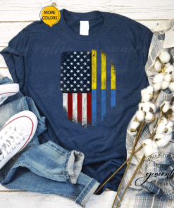 Ukrainian American Flag Ukraine Usa America Roots Gifts T-Shirt