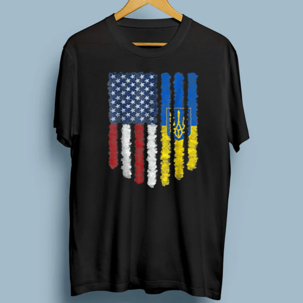 Ukrainian American Flag Ukraine Usa America Roots Shirts