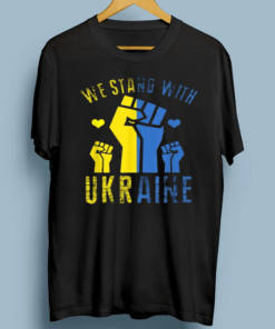 We Stand with Ukraine Ukrainian flag supporting Ukraine TShirts