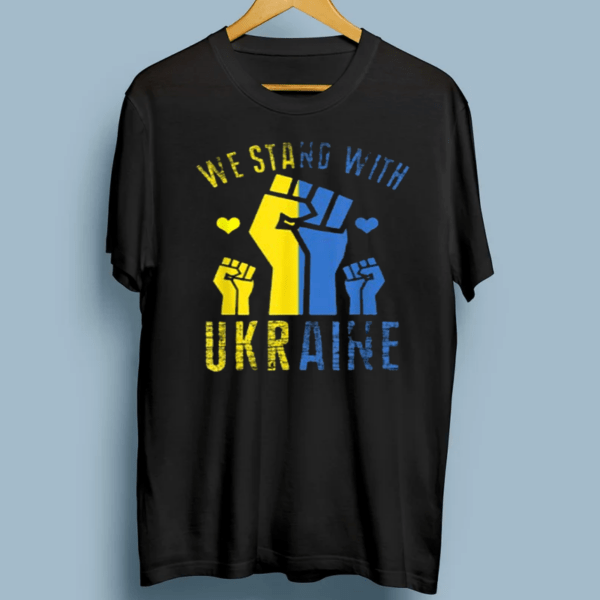 We Stand with Ukraine Ukrainian flag supporting Ukraine TShirts