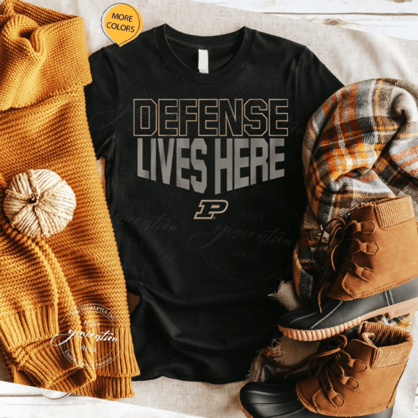 purdue basketball defense lives here tshirt