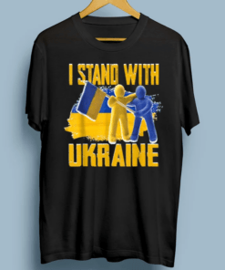 support Ukraine I Stand with Ukraine ukrainian flag clays T-Shirt