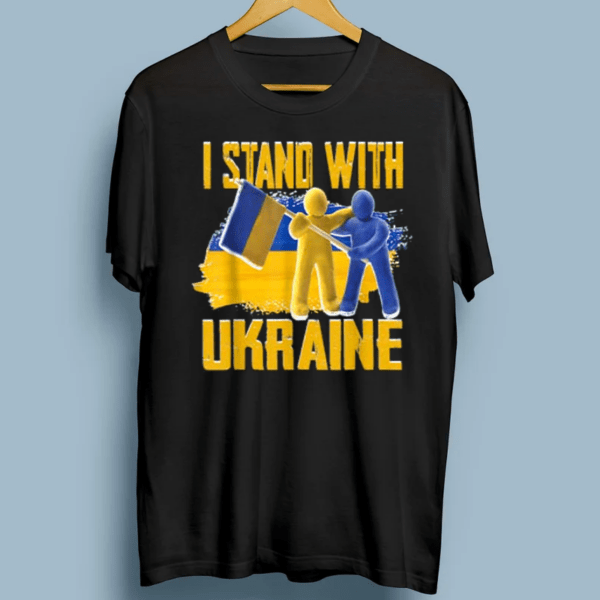 support Ukraine I Stand with Ukraine ukrainian flag clays T-Shirt