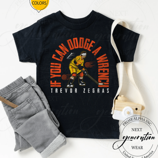 trevor zegras if you can dodge a wrench tshirt