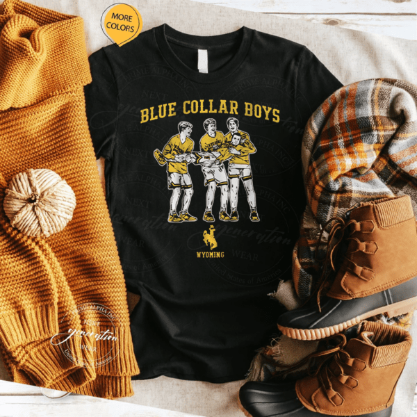 wyoming basketball blue collar boys shirts