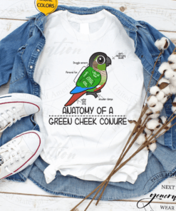 Anatomy Of A Green Cheek Conure Funny Parrot Shirts