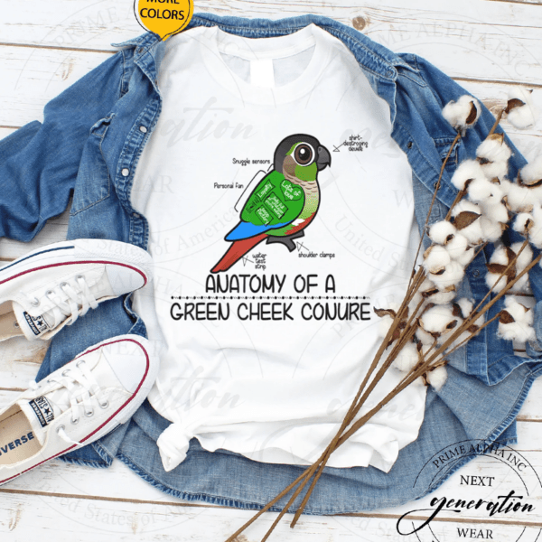 Anatomy Of A Green Cheek Conure Funny Parrot Shirts