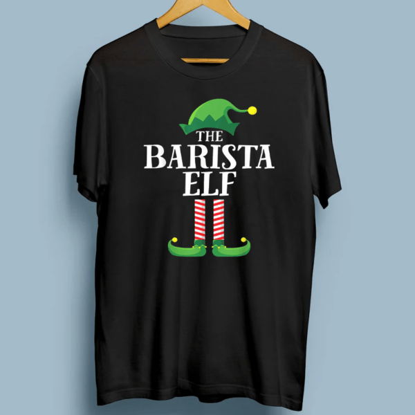 Barista Elf Matching Family Group Christmas Party Pajama Shirts