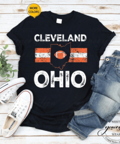 Cleveland Ohio Striped Vintage Football Fan Game Day T-Shirt