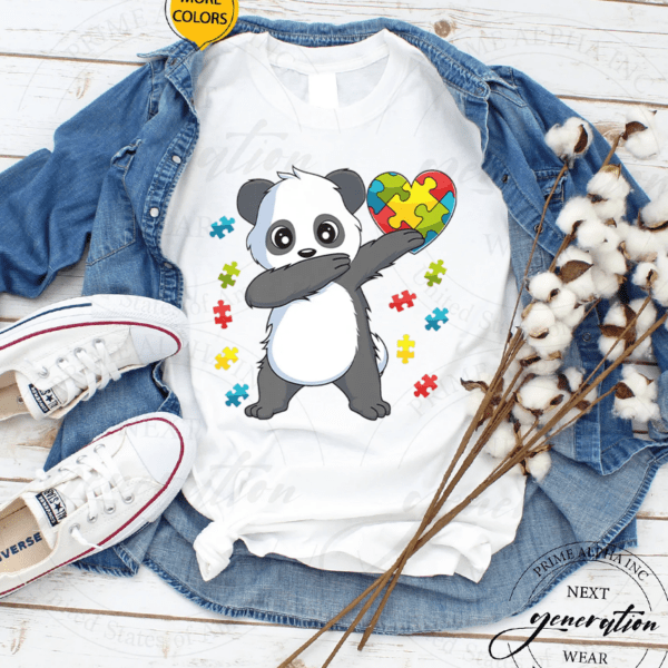 Dabbing Panda Puzzle Autism Awareness T-Shirt