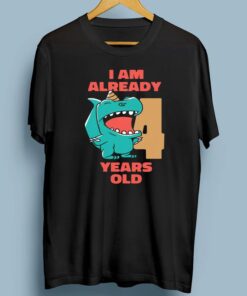 Dinosaur I Am 4 Years Old Birthday T-Shirt