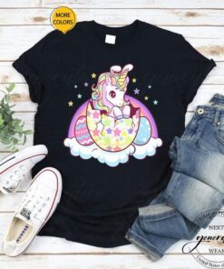 Easter Unicorn For Easter Day Bunny Ears Easter Eggs T-Shirt