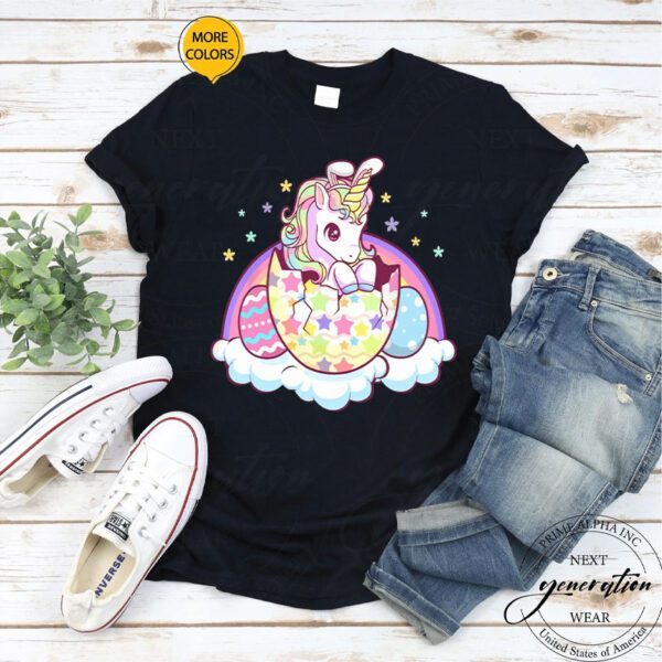 Easter Unicorn For Easter Day Bunny Ears Easter Eggs T-Shirt