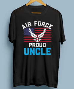 Proud Air Force Uncle American Flag Veteran Gift TShirts