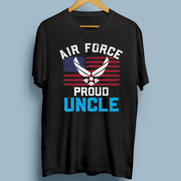 Proud Air Force Uncle American Flag Veteran Gift TShirts