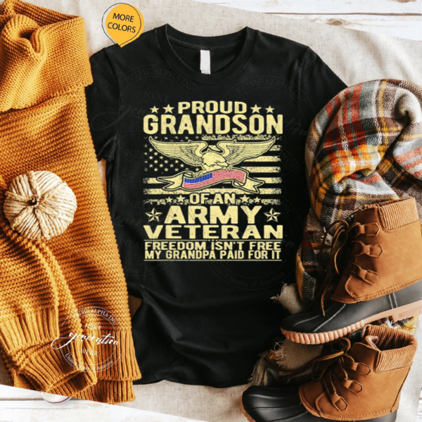 Proud Grandson Of Military Army Veteran TShirt