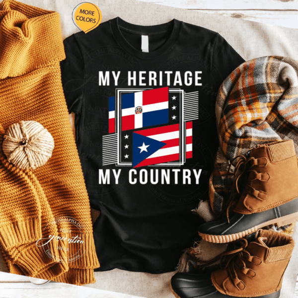 Puerto Rican And Dominican Pride Heritage Flag TShirt