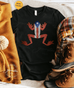 Puerto Rico Flag Coqui Frog Rican Se Levanta Boricua TShirt