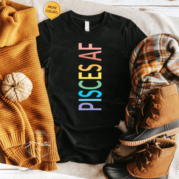 Rainbow Astrology February March Birthday Gift Pisces Af TShirt